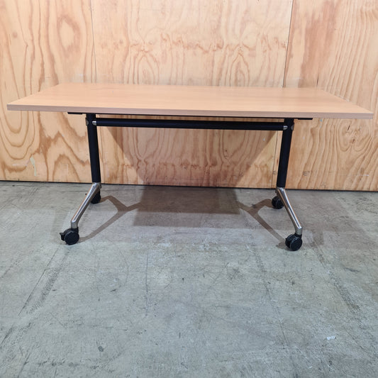 Timber Laminate Flip Table on Castors