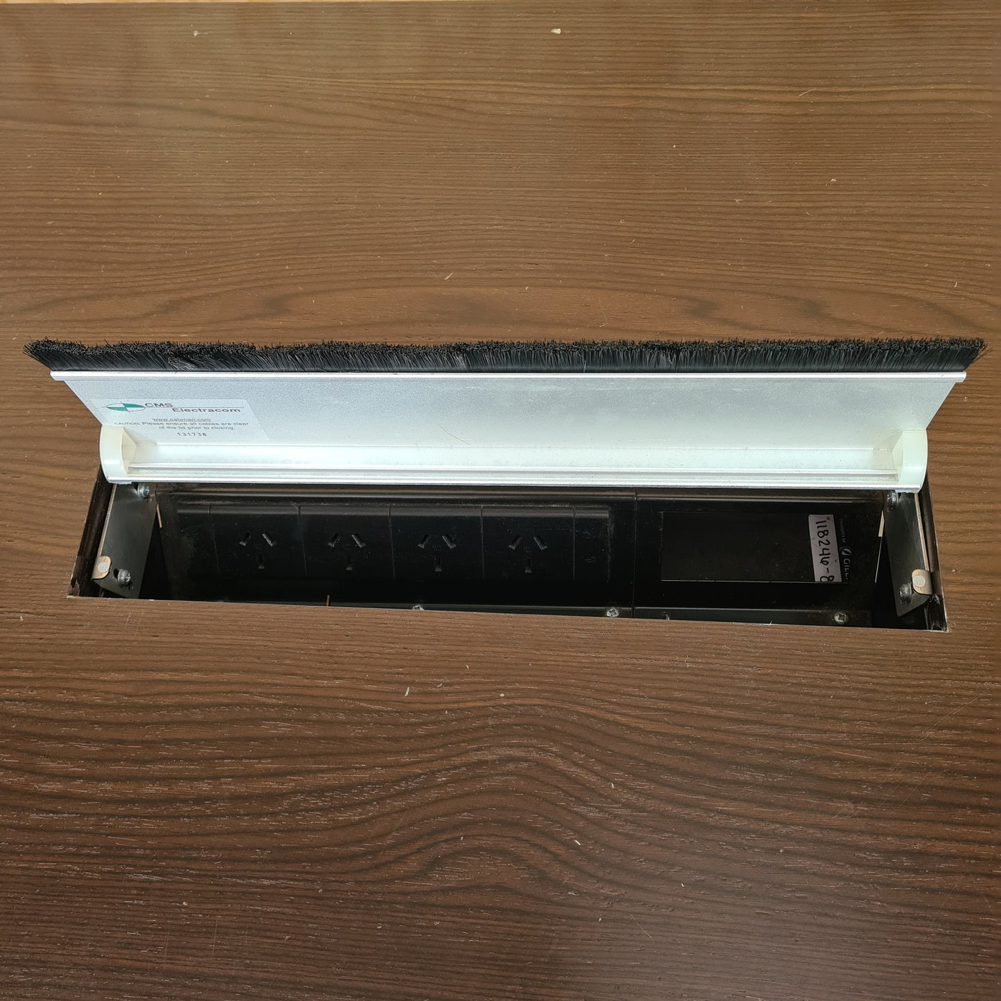 Executive Desk in Dark Oak with Powerboard