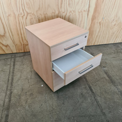 Light Wood Laminate 3 Drawer Pedestal