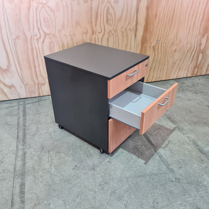 Charcoal and tan pedestal