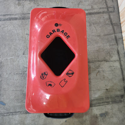 Multi sort 60L Bin Grey Base & Lid (Yellow & Red)