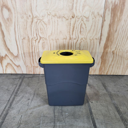 Multi sort 60L Bin Grey Base & Lid (Yellow & Red)