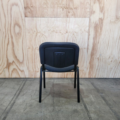 Visitor Chair with Blue Patterned Upholstery