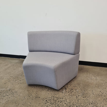 Zenith SOL - EDT Curved Ottoman in Light Grey