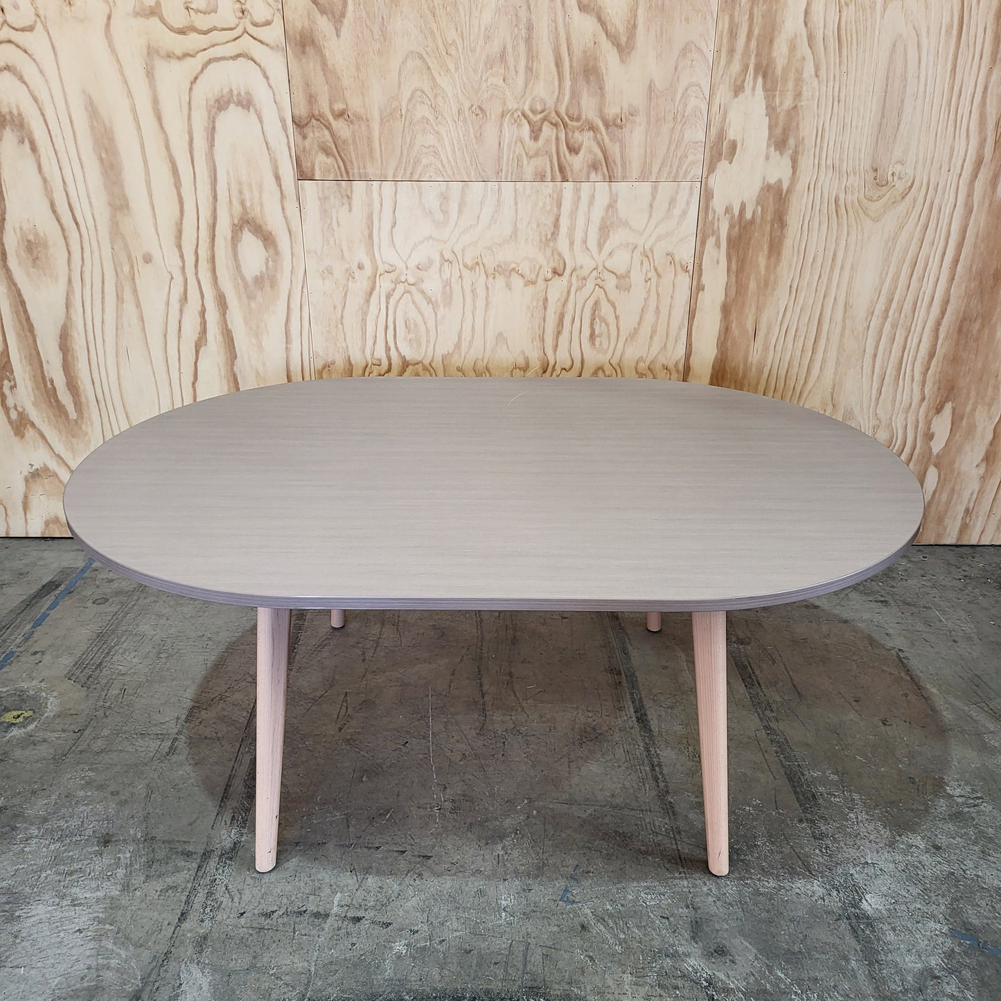 Wood Veneer Board Table with Tapered Legs