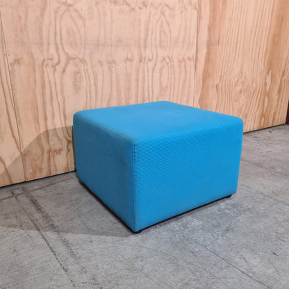 Square Ottoman in Azure Blue