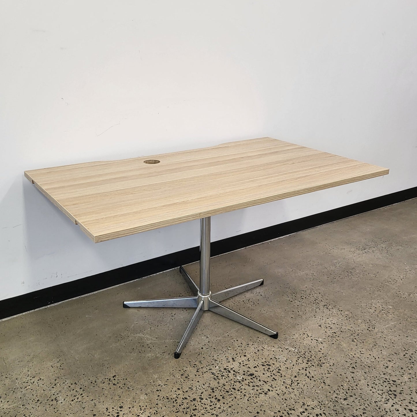 Boardroom Table with Cable Port in Light Wood