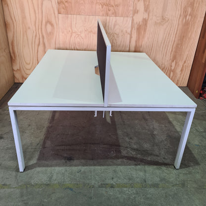 Deluxe Rapid Infinity 2 Person Back to Back Profile Leg Workstation Desk