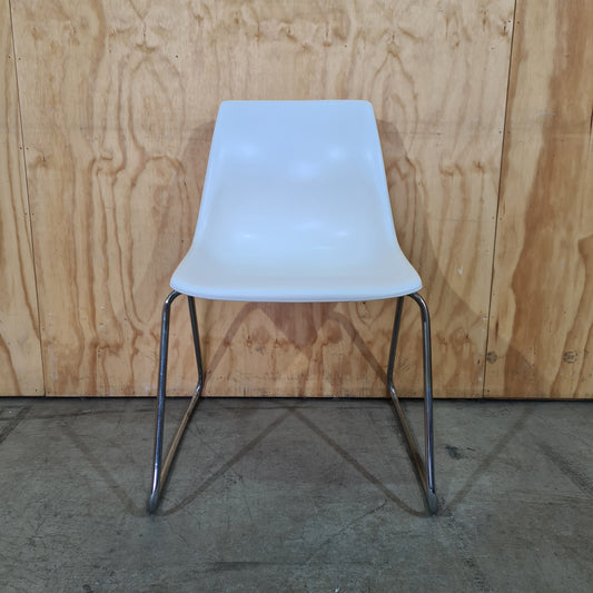 Sebel Hobnob Stacking Sled Chair in White