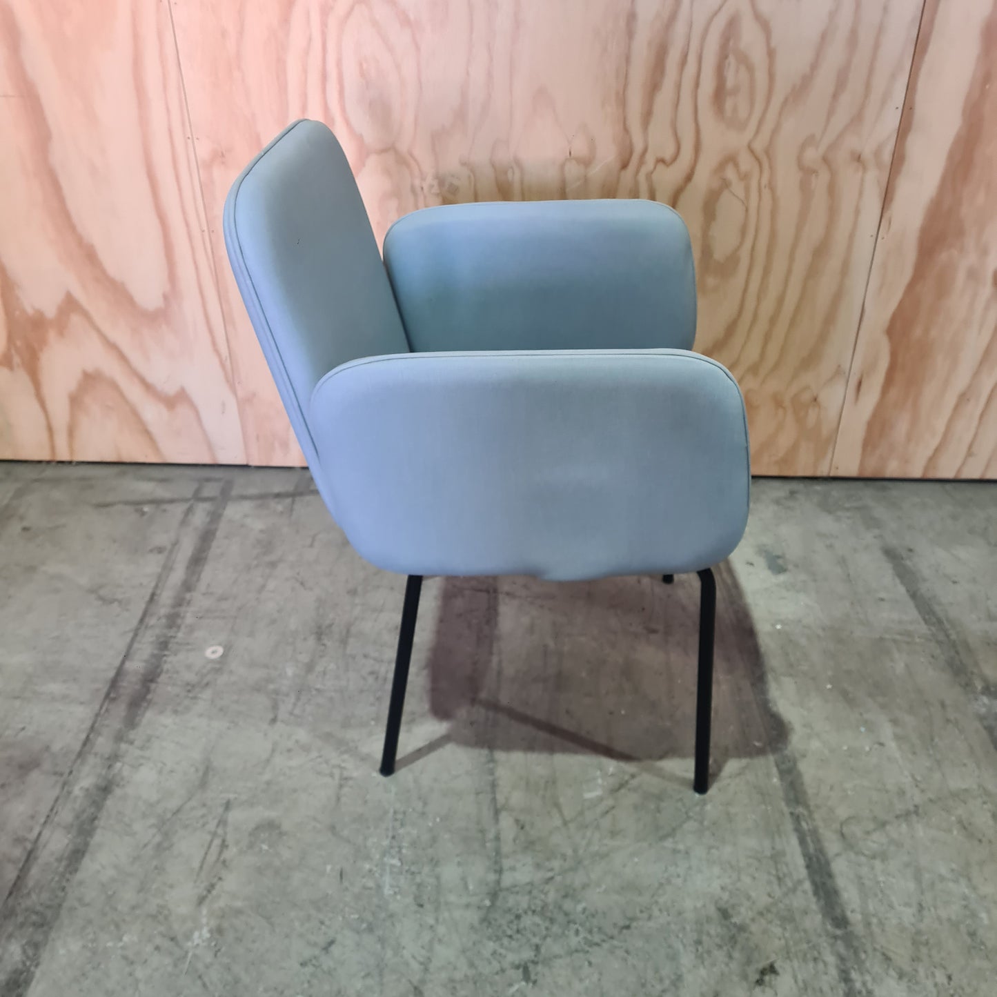 Singular Cushion Chair with Armrest in Grey