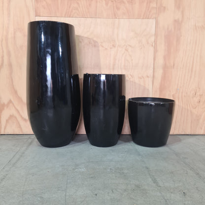 Gloss Black Tapered Planter