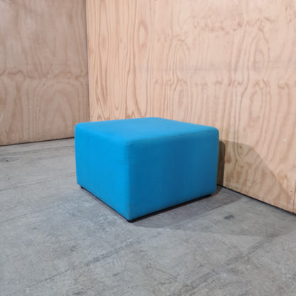 Square Ottoman in Azure Blue
