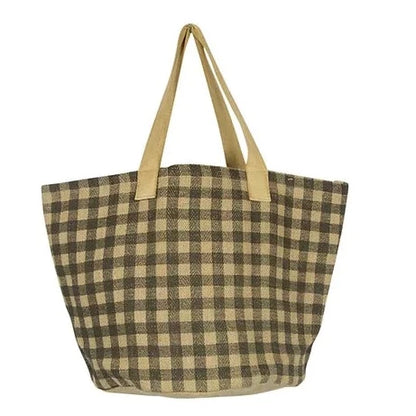 Apple Green Duck Gingham Tote