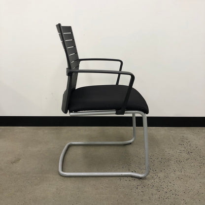 Werndl by Steelcase Black Slatted Meeting Chair