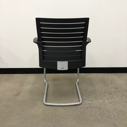 Werndl by Steelcase Black Slatted Meeting Chair