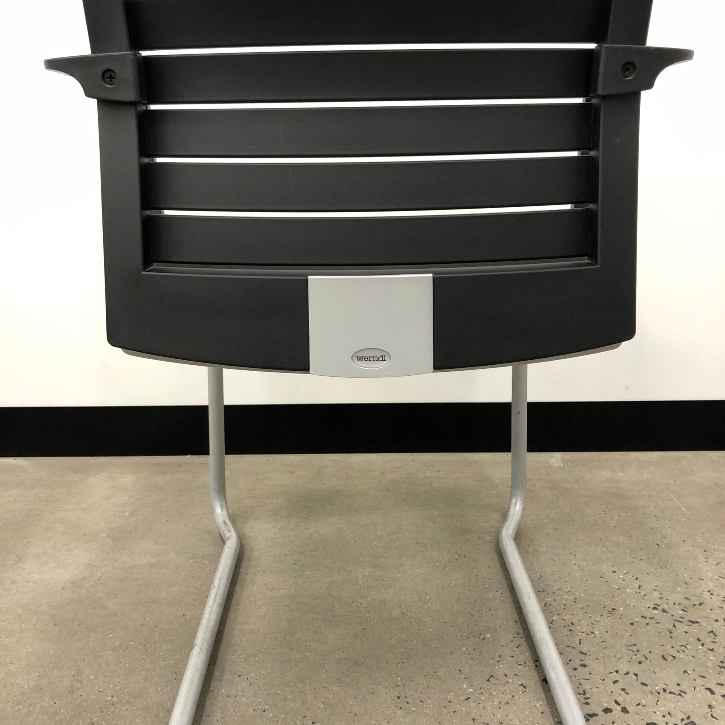 Werndl by Steelcase Black Slatted Meeting Chair