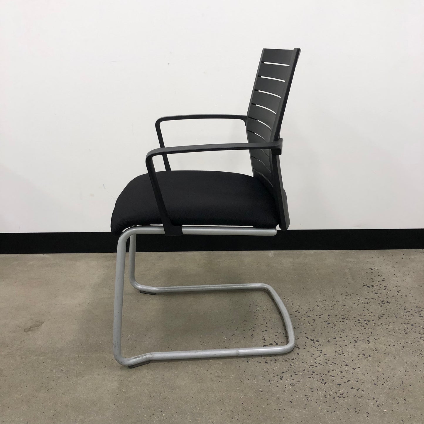 Werndl by Steelcase Black Slatted Meeting Chair