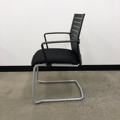 Werndl by Steelcase Black Slatted Meeting Chair
