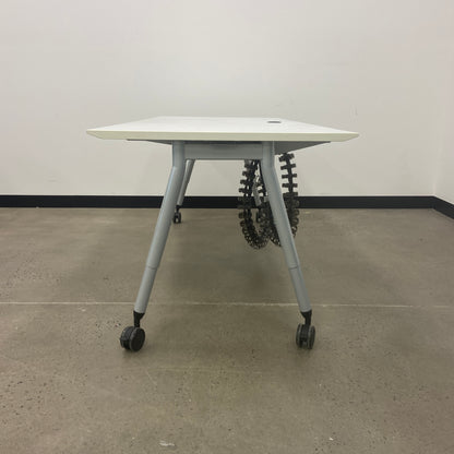 White Desk on Wheels