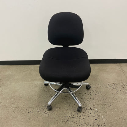 Staples Black Drafting Chair Silver Base