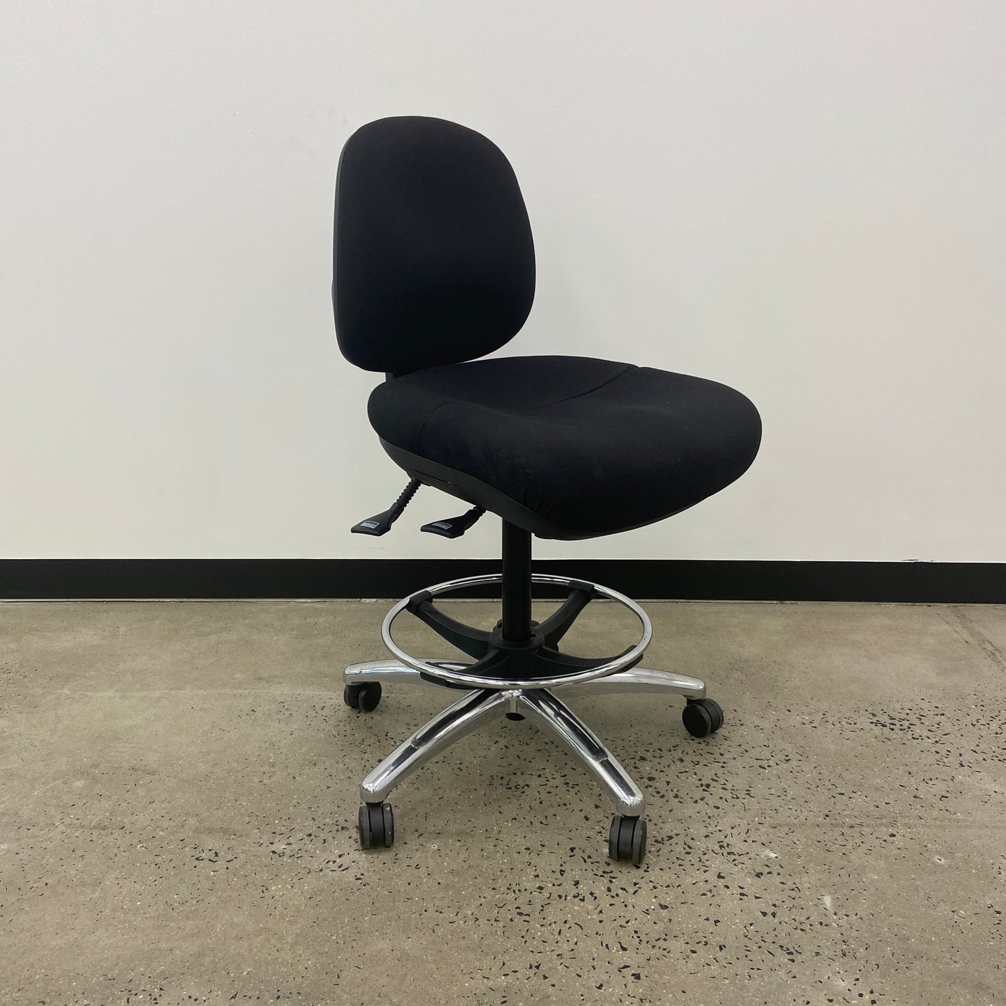 Staples Black Drafting Chair Silver Base