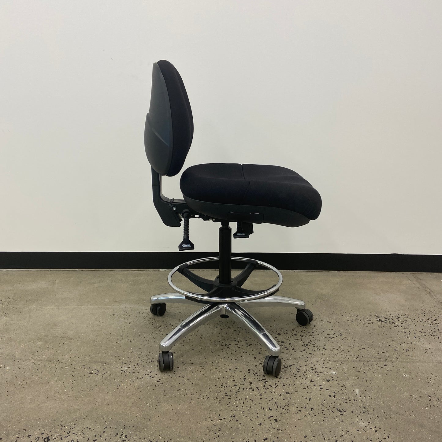 Staples Black Drafting Chair Silver Base