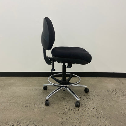 Staples Black Drafting Chair Silver Base