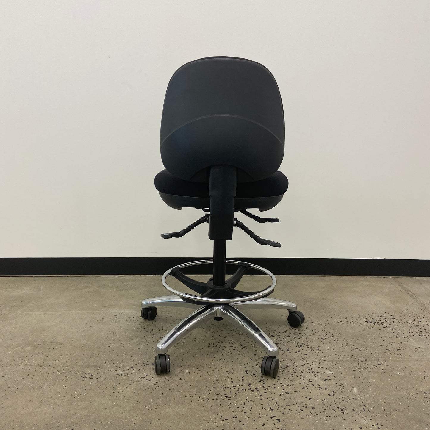 Staples Black Drafting Chair Silver Base