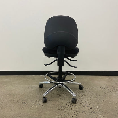 Staples Black Drafting Chair Silver Base