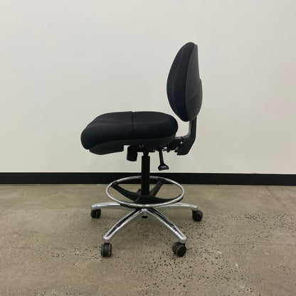 Staples Black Drafting Chair Silver Base