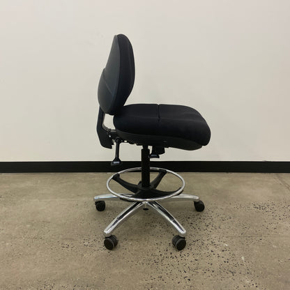 Staples Black Drafting Chair Silver Base
