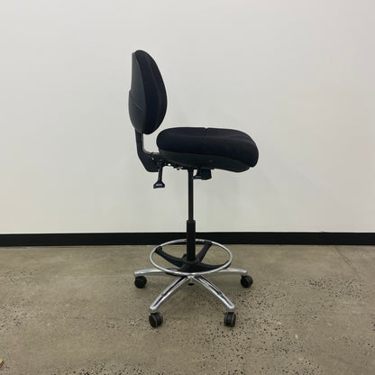 Staples Black Drafting Chair Silver Base