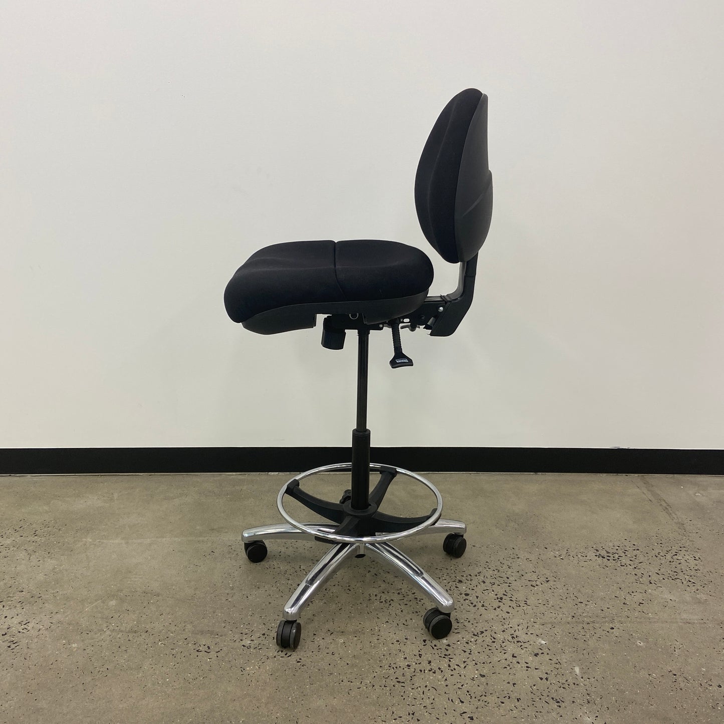 Staples Black Drafting Chair Silver Base
