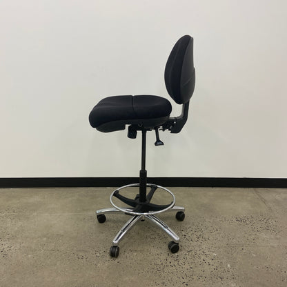 Staples Black Drafting Chair Silver Base