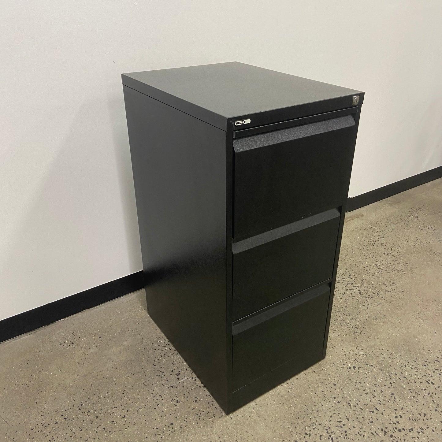 Go Steel Heavy Duty 3 Drawer Cabinet Black
