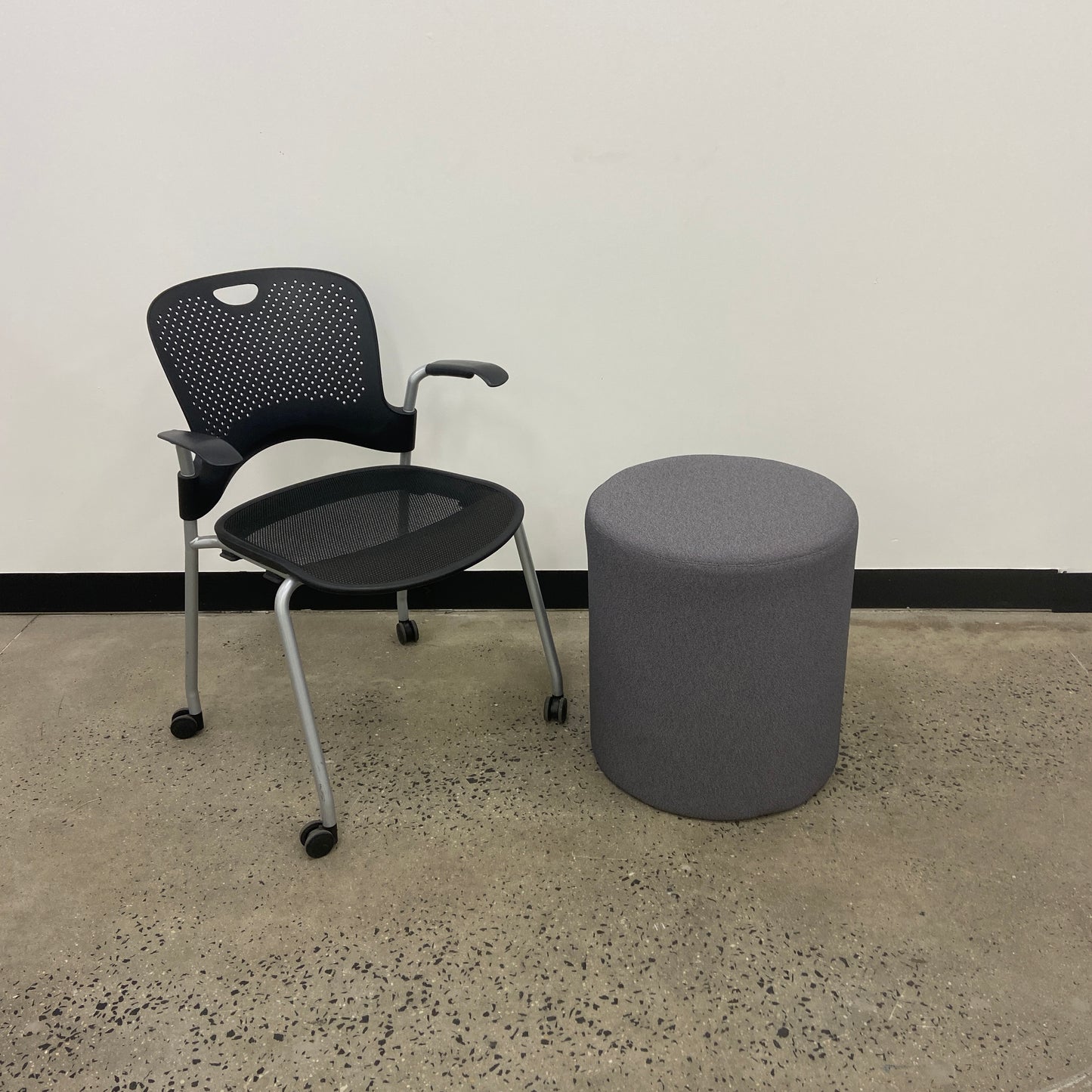 Ottoman Fabric Footstool Grey