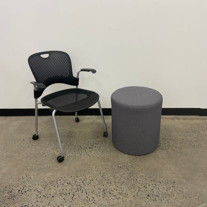 Ottoman Fabric Footstool Grey
