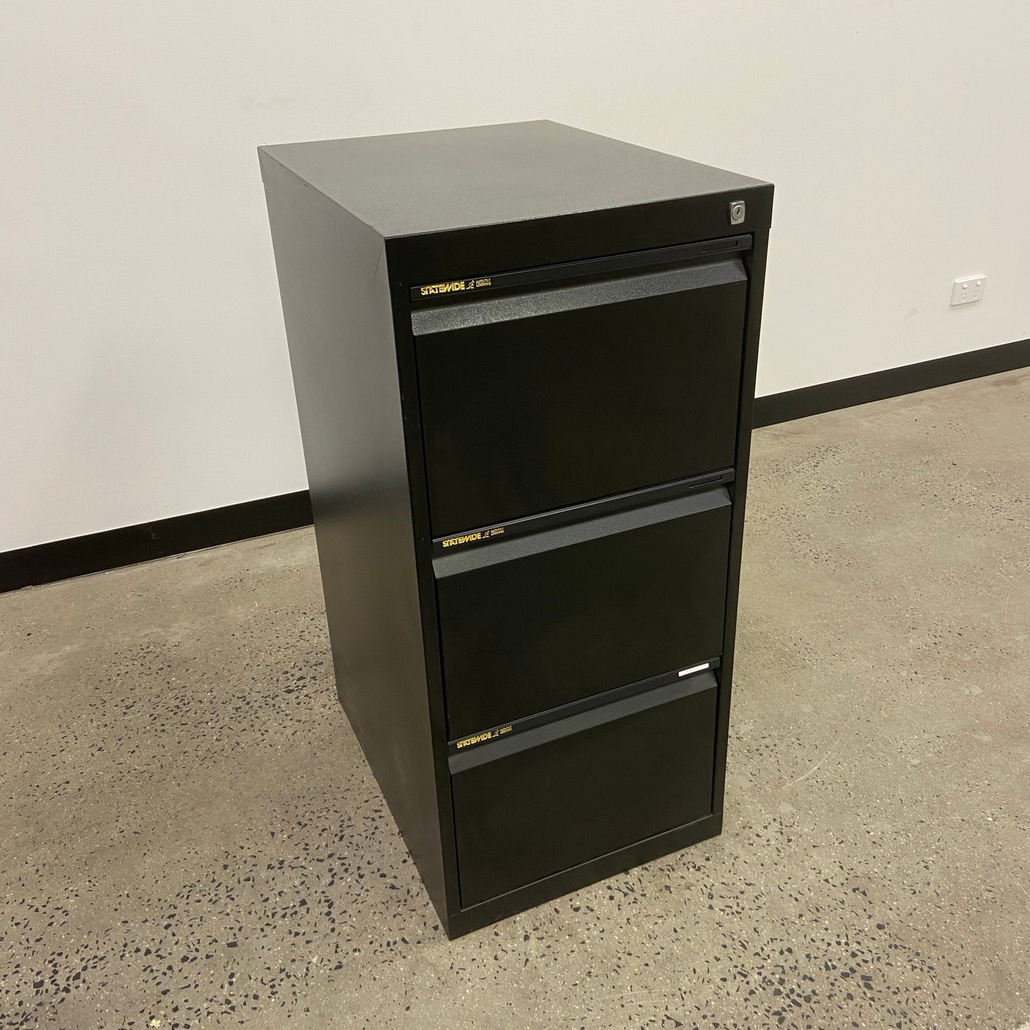 Statewide 3 Drawer Cabinet Black