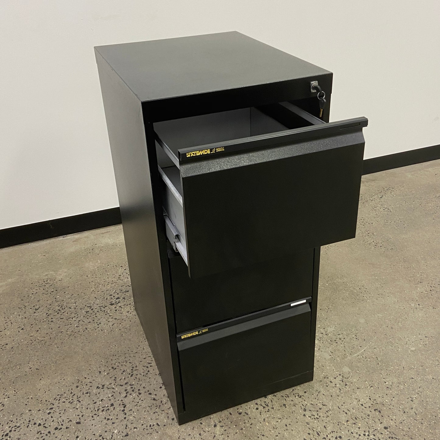 Statewide 3 Drawer Cabinet Black